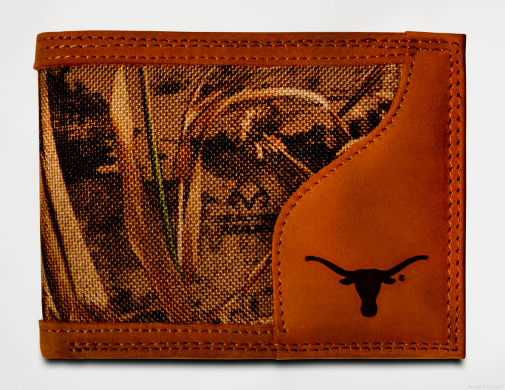 Texas Longhorns Bifold Realtree Max-5 Camo & Leather Wallet - NCAA
