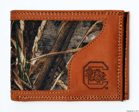 South Carolina Gamecocks Bifold Realtree Max-5 Camo & Leather Wallet - NCAA