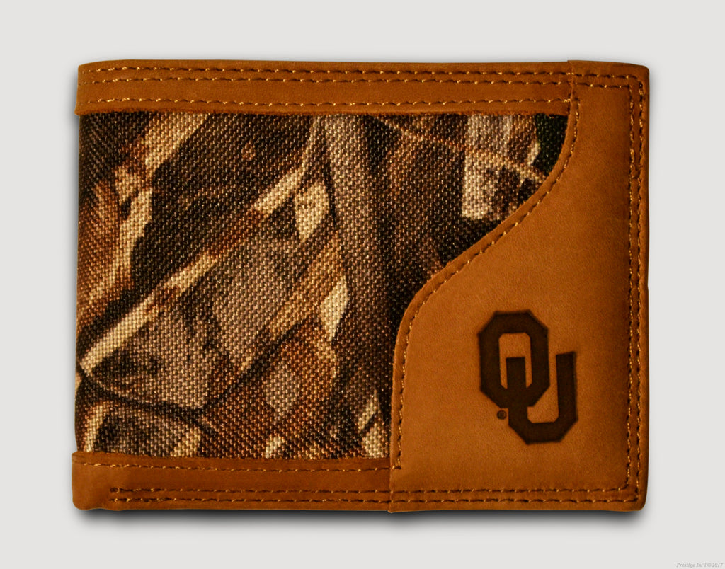 Oklahoma Sooners Bifold Realtree Max-5 Camo & Leather Wallet - NCAA