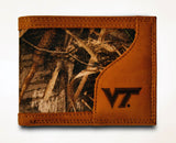 Virginia Tech Hokies Bifold Realtree Max-5 Camo & Leather Wallet - NCAA
