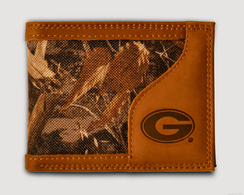 Georgia Bulldogs Realtree Max-5 Camo & Leather Bifold Wallet - NCAA