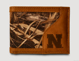 Nebraska Cornhuskers Bifold Realtree Max-5 Camo & Leather Wallet - NCAA