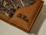 Ole Miss Rebels Bifold Realtree Max-5 Camo & Leather Wallet - NCAA