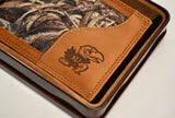Kansas Jayhawks Bifold Realtree Max-5 Camo & Leather Wallet - NCAA