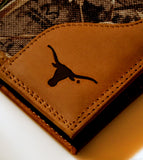 Texas Longhorns Bifold Realtree Max-5 Camo & Leather Wallet - NCAA
