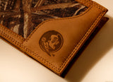 Florida State Seminoles Bifold Realtree Max-5 Camo & Leather Wallet - NCAA