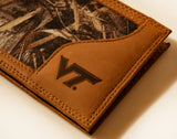 Virginia Tech Hokies Bifold Realtree Max-5 Camo & Leather Wallet - NCAA