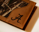 Alabama Crimson Tide Bifold Realtree Max-5 Camo & Leather Wallet - NCAA