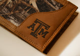 Texas A&M Aggies Bifold Realtree Max-5 Camo & Leather Wallet - NCAA