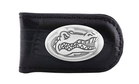 Florida Gators Crocodile Leather Magnet Concho Money Clip  - NCAA