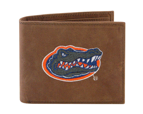 Florida Gators Crazyhorse Leather Bifold Embroidered Wallet - NCAA