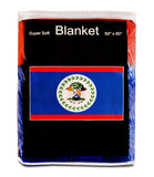 Belize Flag Fleece Blanket - 50