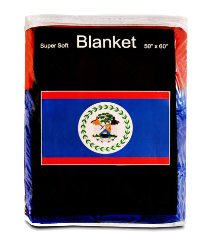 Belize Flag Fleece Blanket - 50