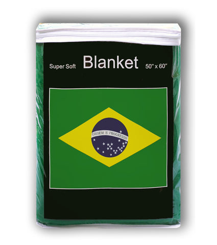 Brazil Flag Fleece Blanket - 50
