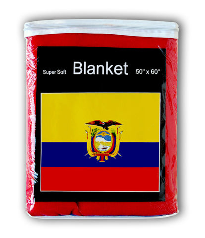 Ecuador Flag Fleece Blanket - 50