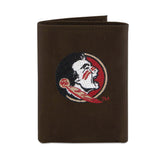 Florida State Seminoles Crazyhorse Leather Trifold Embroidered Wallet - NCAA