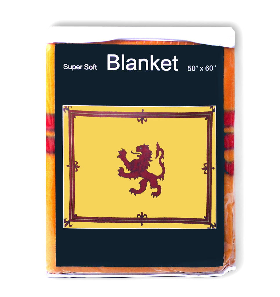 Lion Rampant of Scotland Flag Fleece Blanket - 50