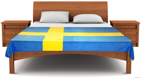 Sweden Flag Fleece Blanket 80