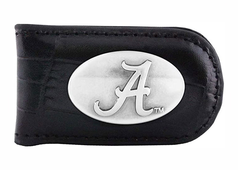 Alabama Crimson Tide Crocodile Leather Money Clip  - NCAA