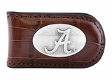 Alabama Crimson Tide Crocodile Leather Money Clip  - NCAA