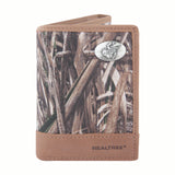 Kansas Jayhawks Trifold Realtree Max-5 Camo & Leather Wallet - NCAA