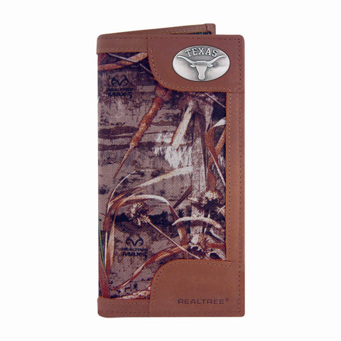 Texas Longhorns Realtree Camo & Leather Roper Wallet - NCAA