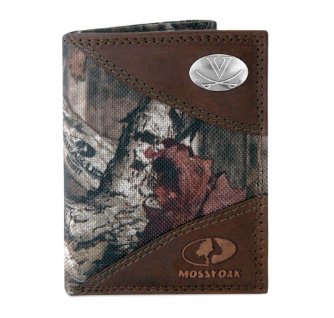 Virginia Cavaliers Mossy Oak Camo & Leather Concho Wallet - NCAA