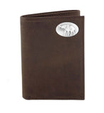 Alabama Crimson Tide Elephant Crazy Horse Leather Trifold Concho Wallet - NCAA