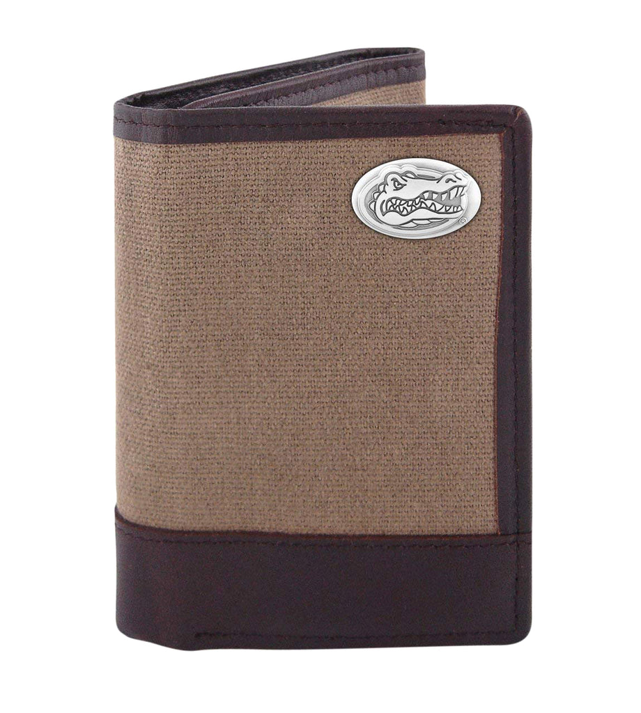 Florida Gators Canvas & Leather Trifold Concho Wallet - NCAA
