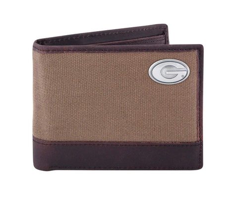 Georgia Bulldogs Canvas & Leather Bifold Concho Wallet - NCAA