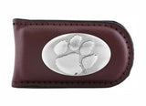 Clemson Tigers Leather Magnetic Money Clip  - NCAA