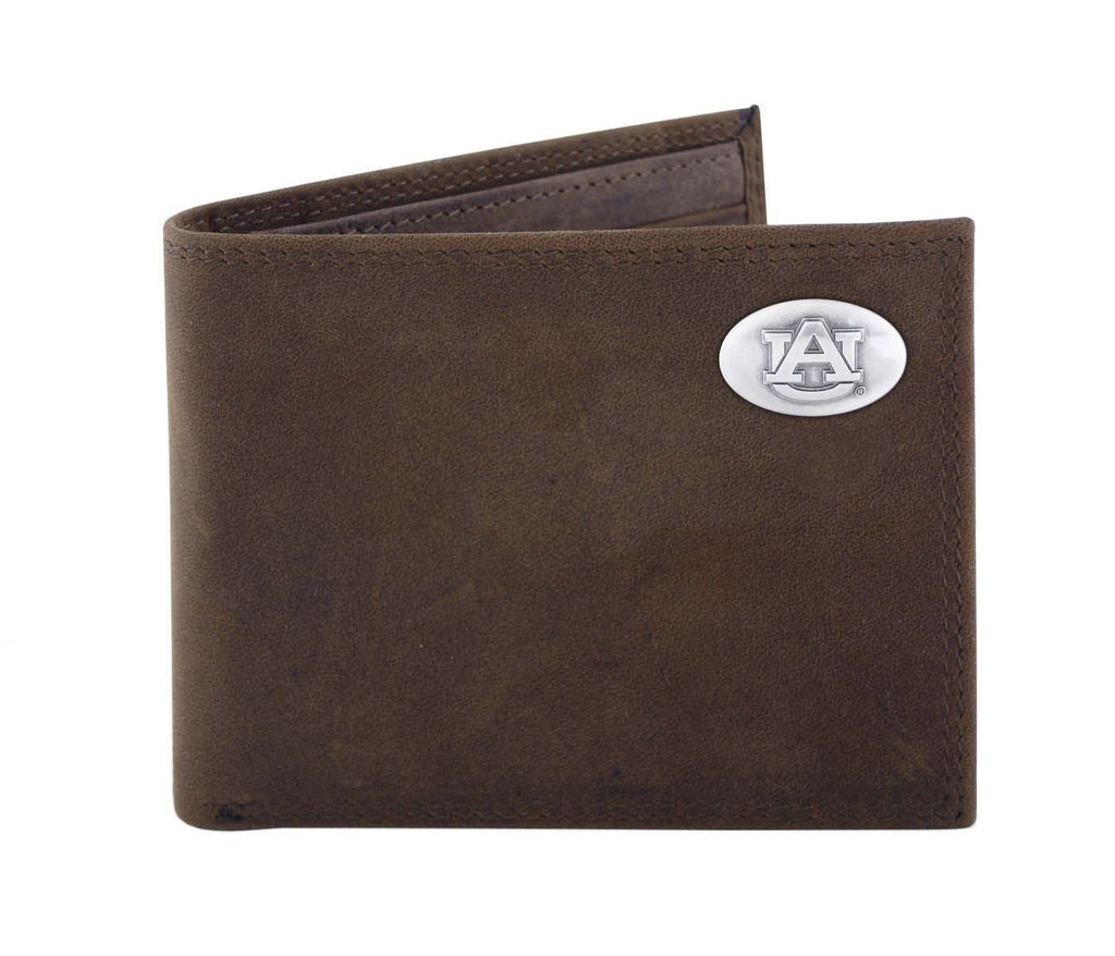 Auburn Tigers Crazy Horse Leather Bifold Concho Wallet - NCAA