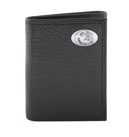 Florida State Seminoles Pebble Grain Leather Trifold Concho Wallet - NCAA