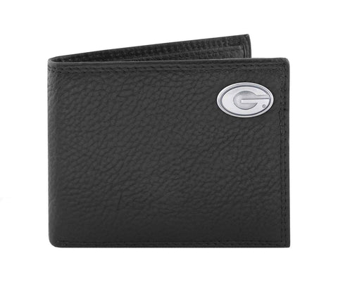 Georgia Bulldogs Pebble Grain Leather Bifold Concho Wallet - NCAA
