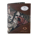 Georgia Bulldogs Mossy Oak Nylon and Leather Trifold Concho Wallet - NCAA