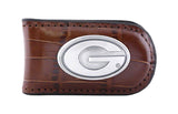 Georgia Bulldogs Crocodile Leather Magnet Concho Money Clip  - NCAA