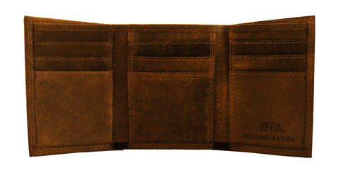 Georgia Bulldogs Crazyhorse Leather Trifold Concho Wallet - NCAA