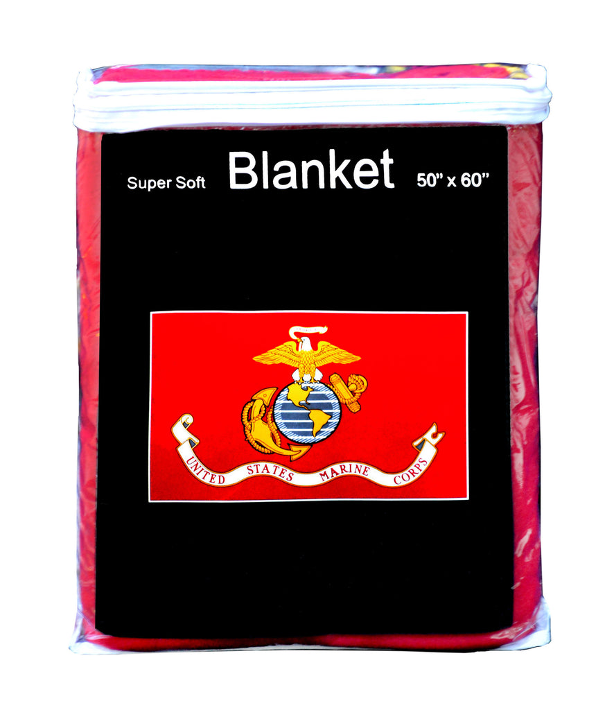 U.S. Marine Corps Flag Fleece Blanket - 50