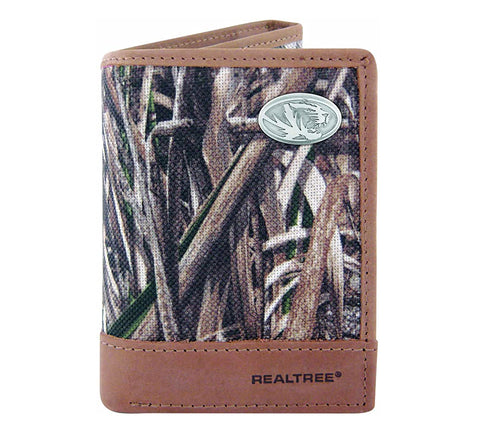 Missouri Tigers Trifold Realtree Max-5 Camo & Leather Wallet - NCAA