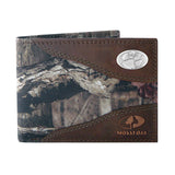 Clemson Tigers Mossy Oak Camo & Leather Bifold Wallet - NCAA