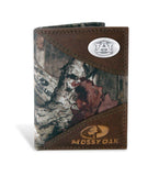 Auburn Tigers Mossy Oak Camo & Leather Trifold Wallet - NCAA