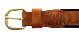 Zep-Pro Men's Embroidered Sailfish Leather Belt - Tan