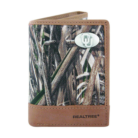 NCAA Oklahoma Sooners Tall Leather Checkbook Wallet - Official Licensed Team Wallet With Metal Emblem