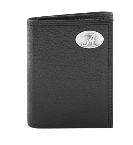 Alabama Crimson Tide Pebble Grain Leather Trifold Concho Wallet - NCAA