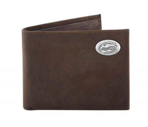 Florida Gators Crazyhorse Leather Bifold Concho Wallet - NCAA
