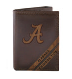 Alabama Crimson Tide Debossed Leather Trifold Wallet - NCAA