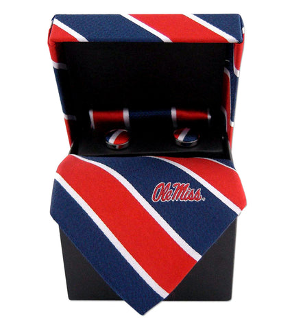 Ole Miss Rebels Tie, Pocket Square & Cufflinks - NCAA