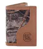 South Carolina Gamecocks Trifold Realtree Max-5 Camo & Leather Wallet - NCAA