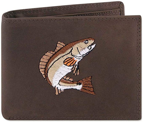 Zep-Pro Redfish Crazyhorse Embroidered Leather Bifold Wallet